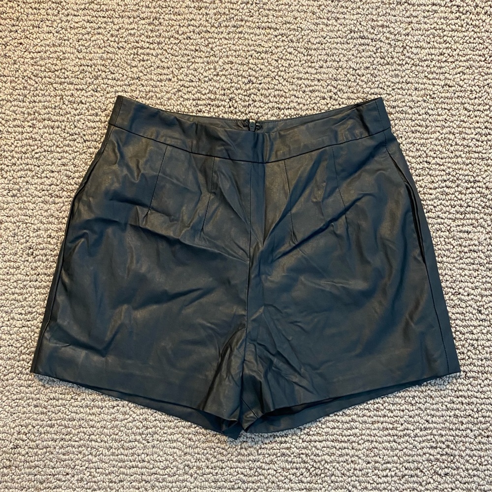 Black Faux Leather Shorts!